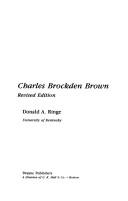 Charles Brockden Brown by Ringe, Donald A.