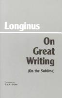 Cover of: On great writing (On the sublime)