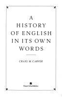 Cover of: A history of English in its own words