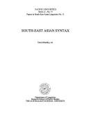 Cover of: South-East Asian syntax