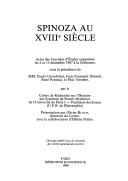 Cover of: Spinoza au XVIIIe siècle: actes des journées d'études organisées les 6 et 13 décembre 1987 à la Sorbonne