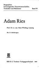 Adam Ries by Hans Wussing