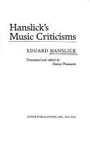 Cover of: Hanslick's music criticisms