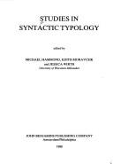 Cover of: Studies in syntactic typology