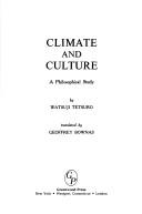 Cover of: Climate and culture: a philosophical study