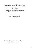 Cover of: Prosody and purpose in the English renaissance