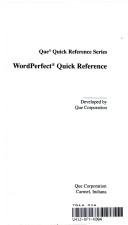 Cover of: WordPerfect quick reference by developed by Que Corporation.