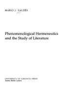 Phenomenological hermeneutics and the study of literature