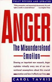 Cover of: Anger: The Misunderstood Emotion