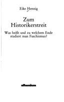 Zum Historikerstreit by Eike Hennig
