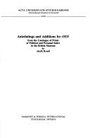 Antedatings and additions for OED by Alarik Rynell