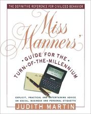 Cover of: Miss Manners' guide for the turn-of-the-millennium