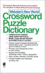 Cover of: Webster'S New World Crossword Puzzle Dictionary by Jane Shaw Whitfield