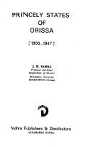 Cover of: Princely states of Orissa, 1905-1947