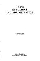Cover of: Essays in politics and administration