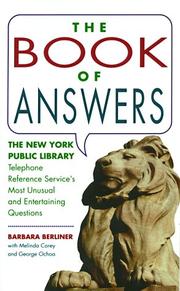Cover of: Book of Answers: The New York Public Library Telephone Reference Service's Most Unusual and Enter