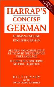 Cover of: Harrap's concise English-German dictionary: Wörterbuch Deutsch-Englisch