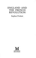 England and the French revolution by Stephen Prickett