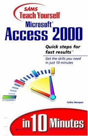 Sams Teach yourself Microsoft Access 2000 in 10 minutes