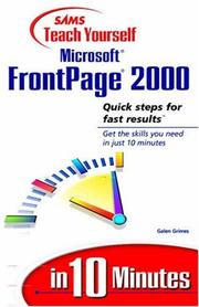 Cover of: Sams teach yourself Microsoft Frontpage 2000 in 10 minutes