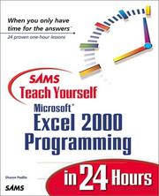 Cover of: Sams teach yourself Microsoft Excel 2000 programming in 24 hours