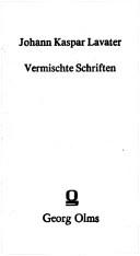 Cover of: Vermischte Schriften