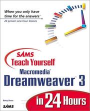 Cover of: Sams Teach Yourself Macromedia Dreamweaver 3 in 24 Hours