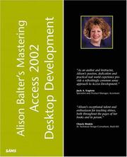 Cover of: Alison Balter's Mastering Access 2002 Desktop Development