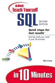 Cover of: Sams teach yourself SQL in 10 minutes