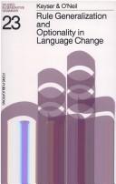 Cover of: Rule generalization and optionality in language change
