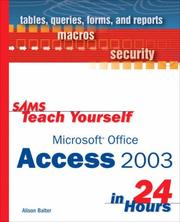 Cover of: Sams teach yourself Microsoft Office Access 2003 in 24 hours