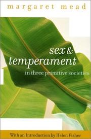 Cover of: Sex and Temperament: In Three Primitive Societies