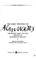 Cover of: The early writings of Alan Watts
