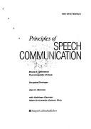 Cover of: Principles of speech communication