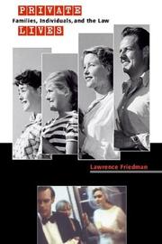 Cover of: Private Lives: Families, Individuals, and the Law
