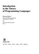 Introduction to the theory of programming languages