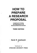 How to prepare a research proposal by David R. Krathwohl