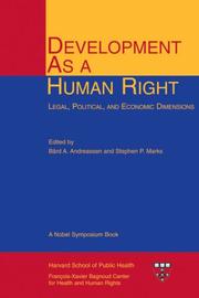 Development as a human right : legal, political, and economic dimensions