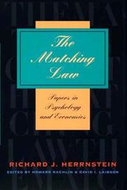 Cover of: The matching law: papers in psychology and economics