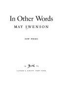 Cover of: In other words: new poems