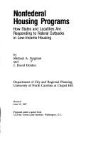Cover of: Nonfederal housing programs: how states and localities are responding to federal cutbacks in low-income housing