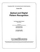 Cover of: Optical and digital pattern recognition: 13-15 January 1987, Los Angeles, California