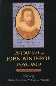 Cover of: The Journal of John Winthrop, 1630-1649, Abridged Edition (The John Harvard Library)