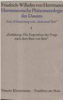 Cover of: Hermeneutische Phänomenologie des Daseins: eine Erläuterung von "Sein und Zeit"