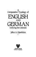 Cover of: A comparative typology of English and German: unifying the contrasts