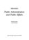 Cover of: Public administration and public affairs