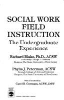 Cover of: Social work field instruction: the undergraduate experience