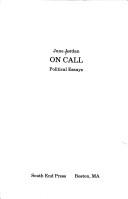 Cover of: On call: political essays
