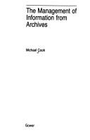 The management of information from archives by Michael, Cook