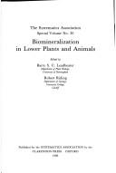 Biomineralization in lower plants and animals